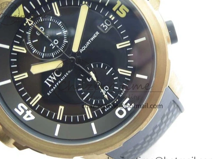 MIROTIME 0125 Aquatimer Chrono IW379503 Bronzo Case V6F 1:1 Best Edition Black Dial on Rubber Strap A Popular 7103